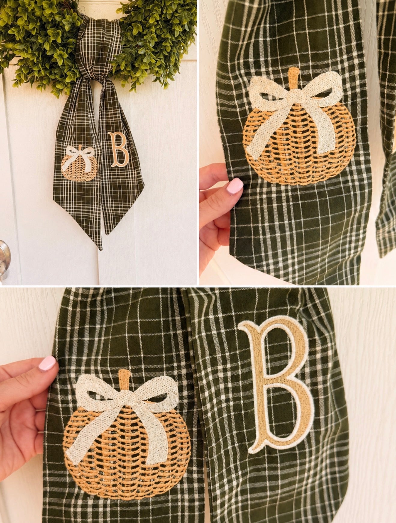 Pumpkin Fall Wreath Sash