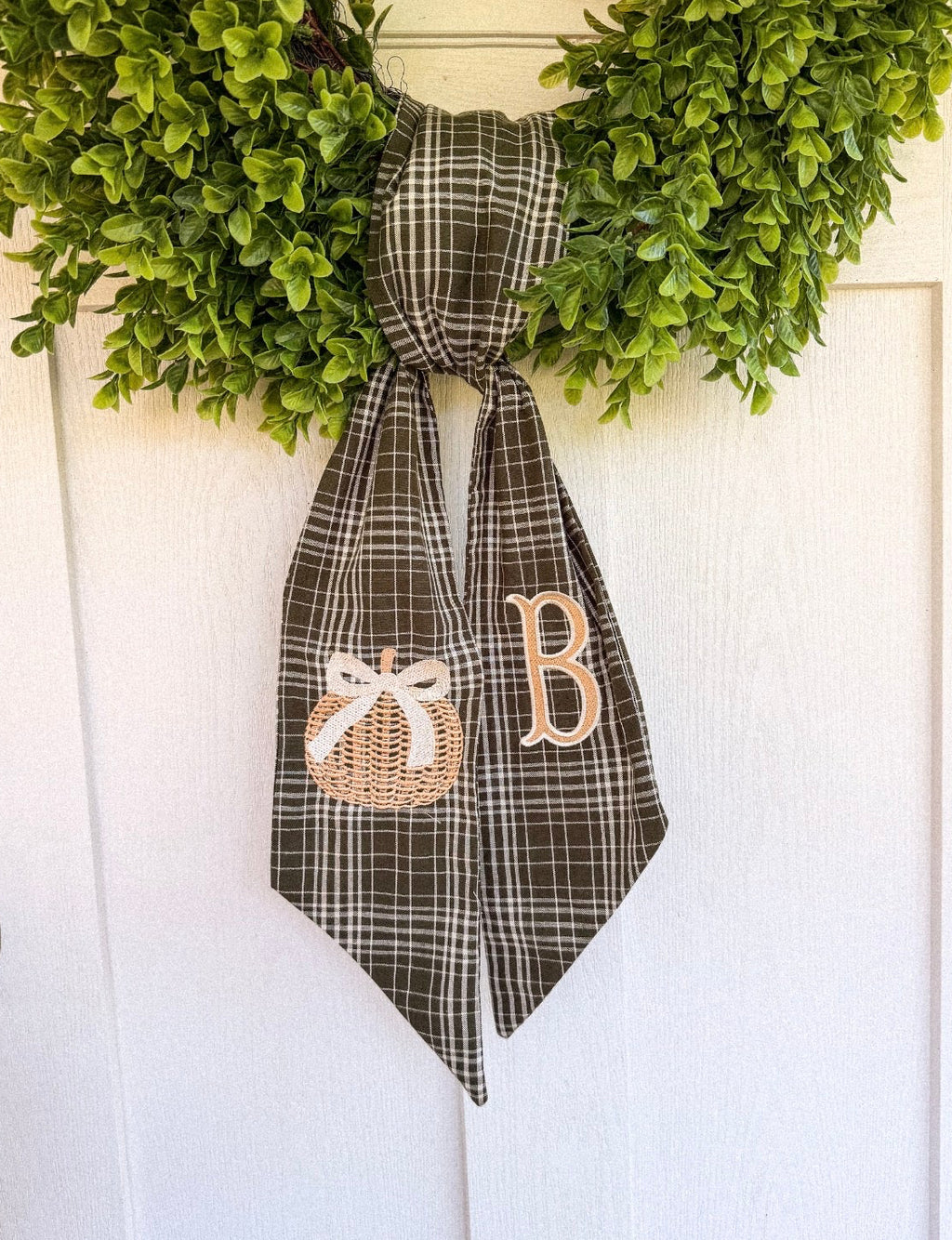 Pumpkin Fall Wreath Sash