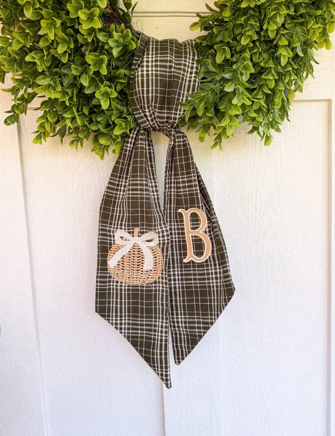 Pumpkin Fall Wreath Sash